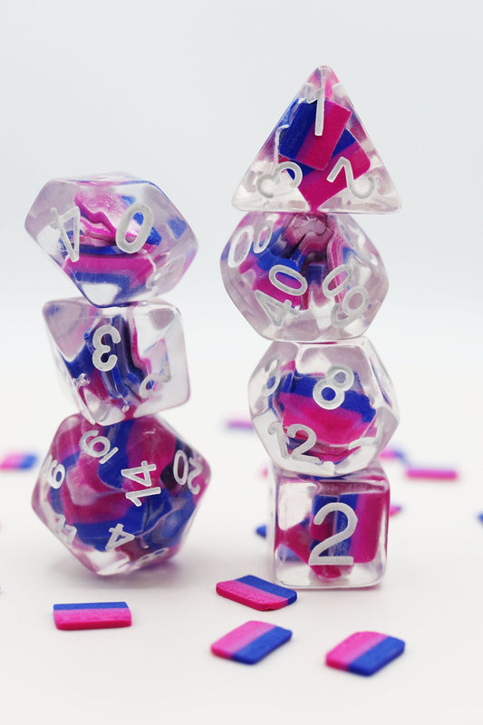 Bisexual Flag Dice Set - Resin Inclusion
