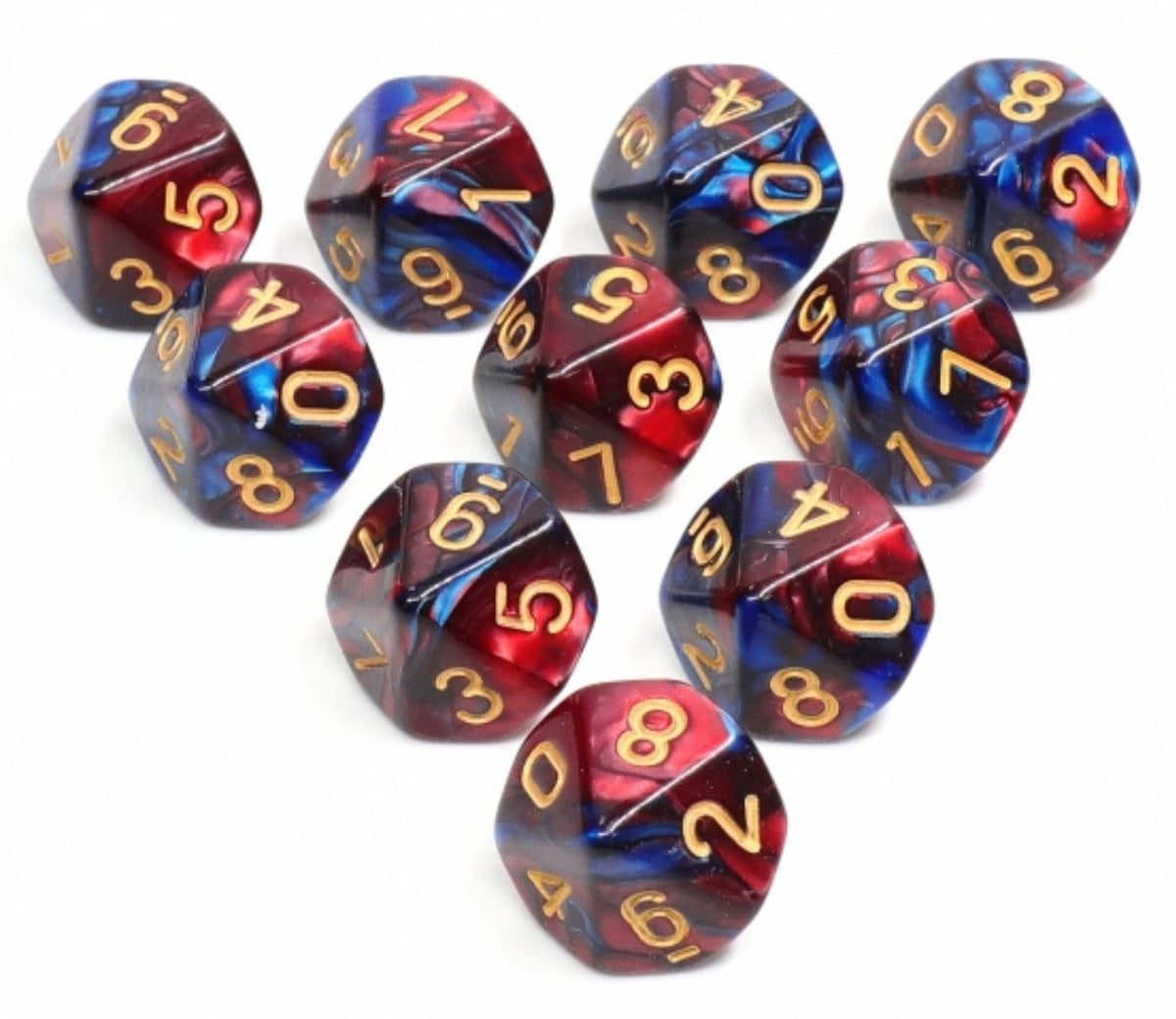 10 Piece Blue Blood D10s - Resin