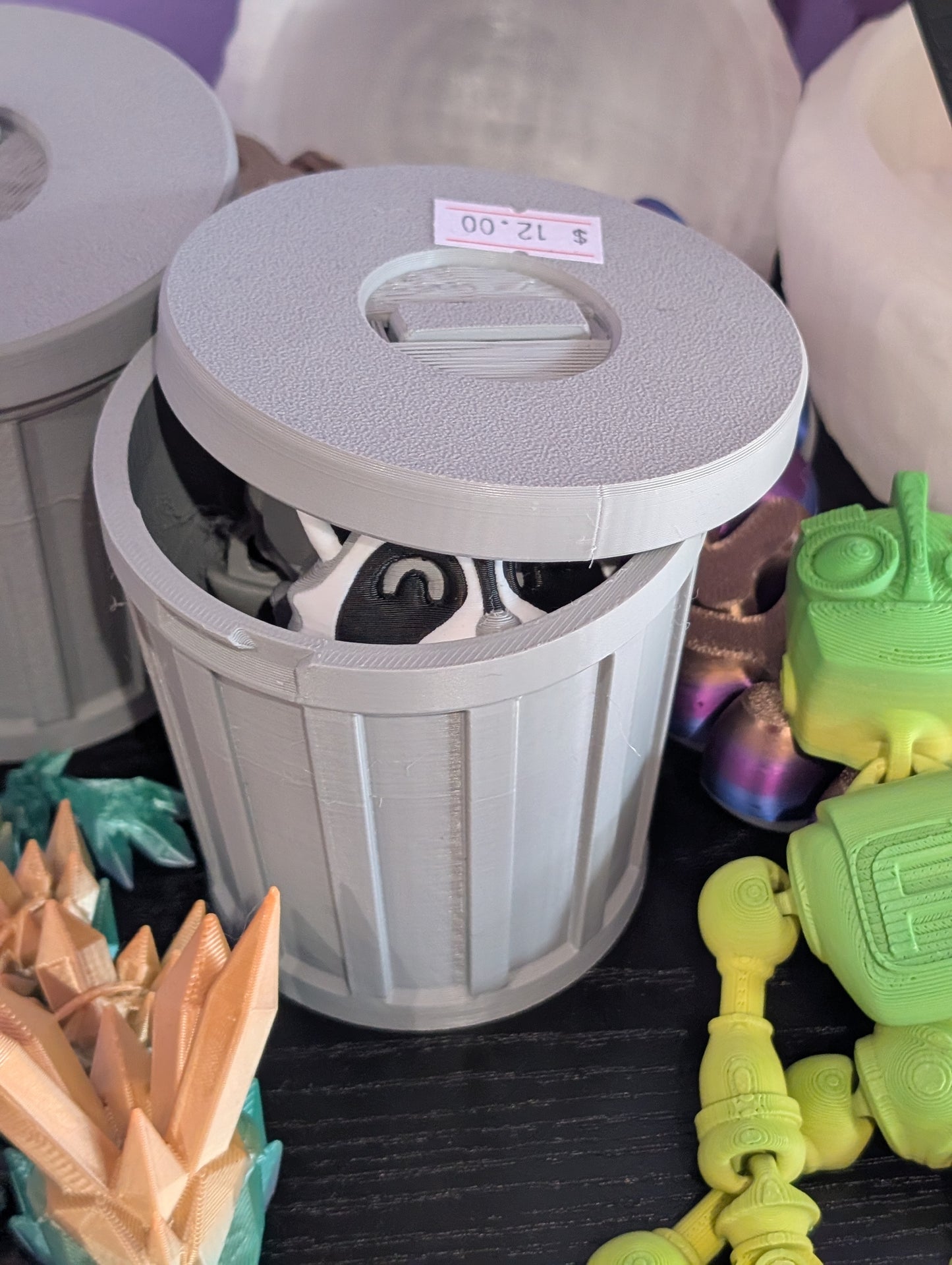 3D Raccoon in Trashcan