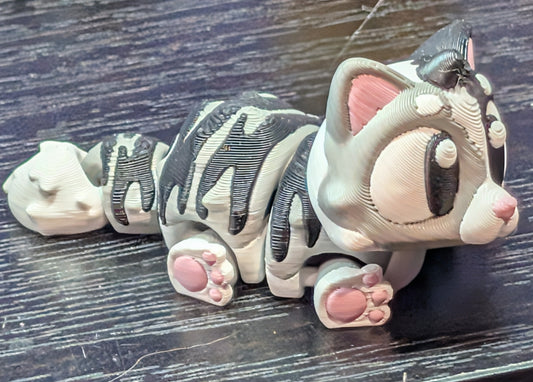 3d New Grey Cat with stripes