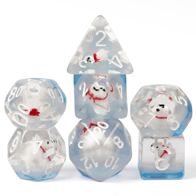 Polar Bear Dice Set - Resin Inclusion
