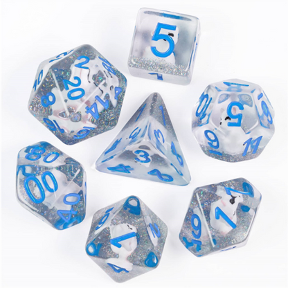 Arctic Fox Dice Set - Resin Inclusion