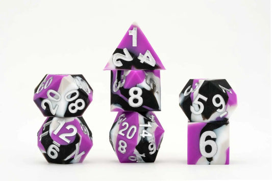 Asexual Pride Dice Set - Sharp Edge Silicone Rubber