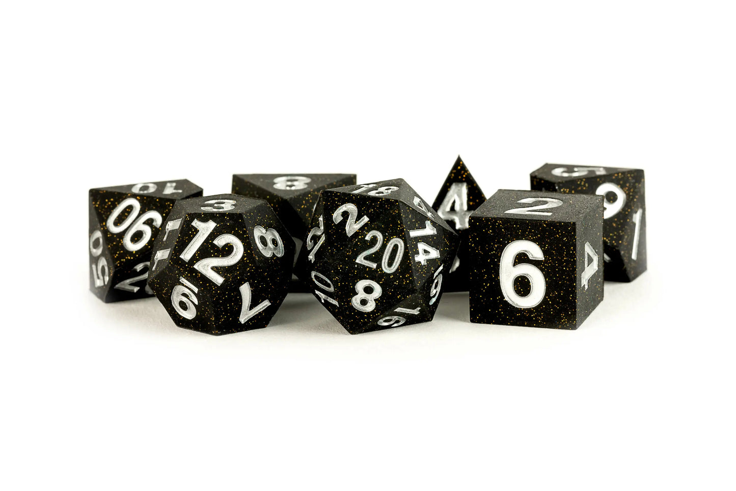 Gold Scatter Dice Set - Sharp Edge Silicone Rubber