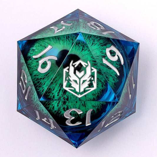 55mm Titan's Eye Spindown LED D20- Liquid Core, Sharp Edge Resin