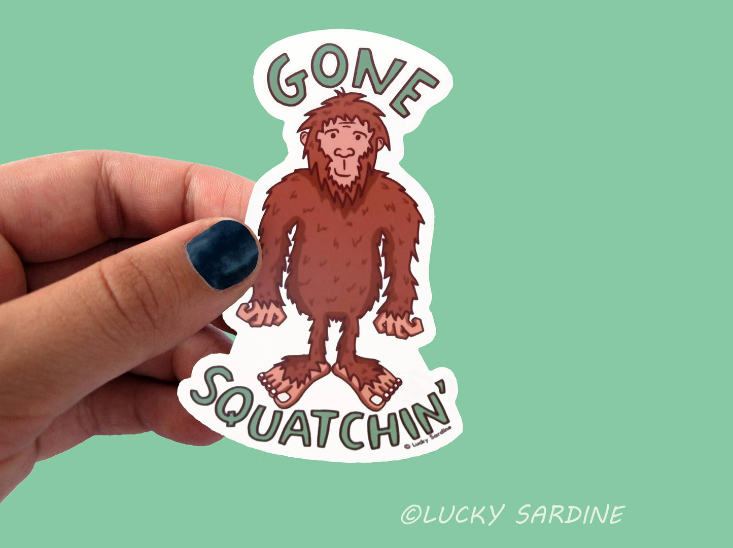 Bigfoot Gone Squatchin Vinyl Sticker