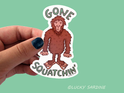 Bigfoot Gone Squatchin Vinyl Sticker