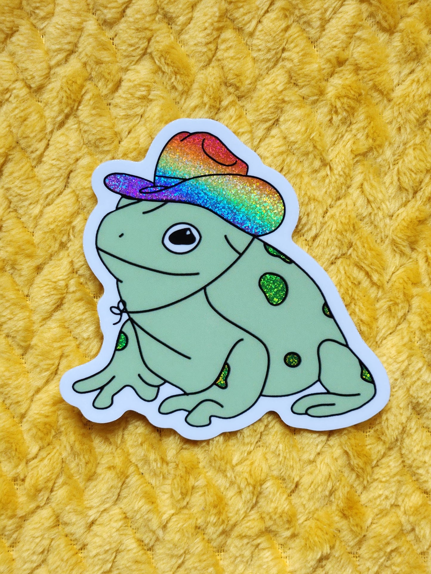 Gay Frog w/ Rainbow Cowboy Hat Sticker