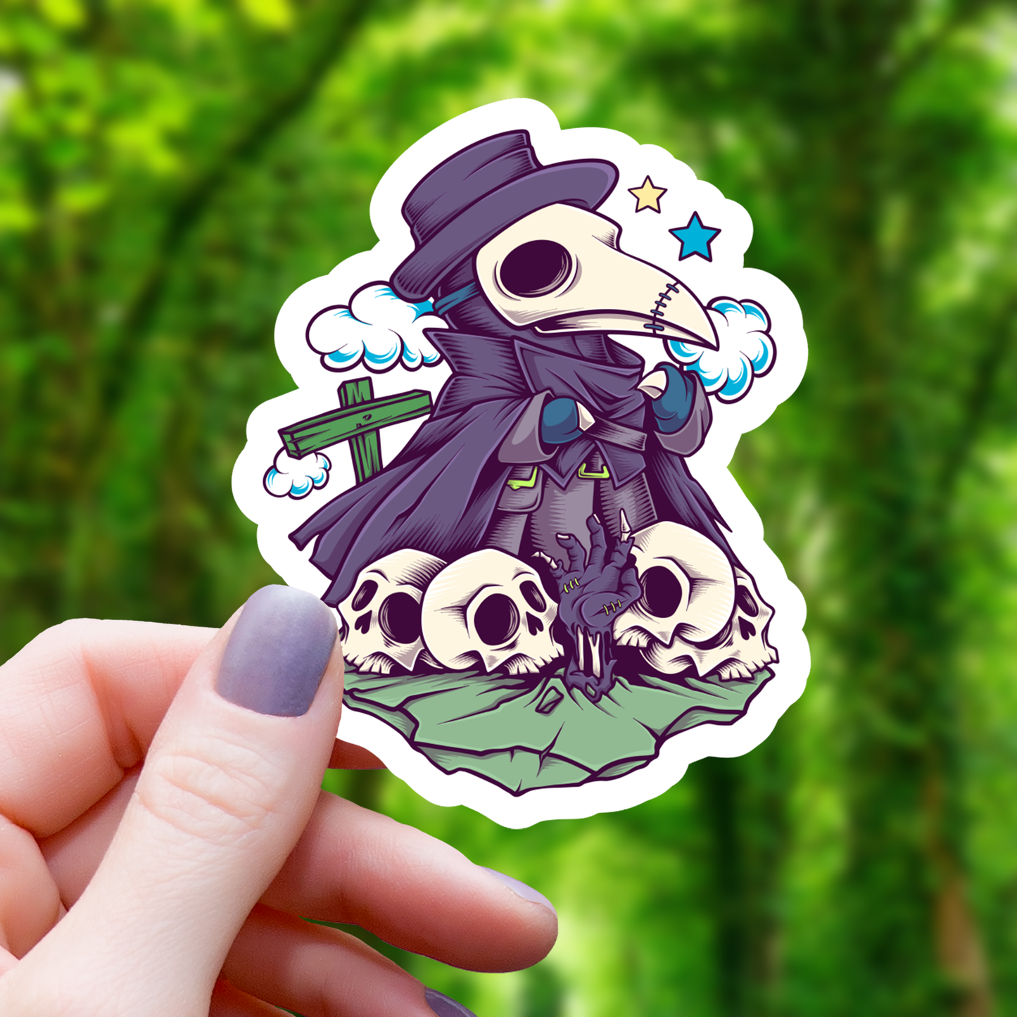 Plague Doctor Necromancer Sticker - 3"
