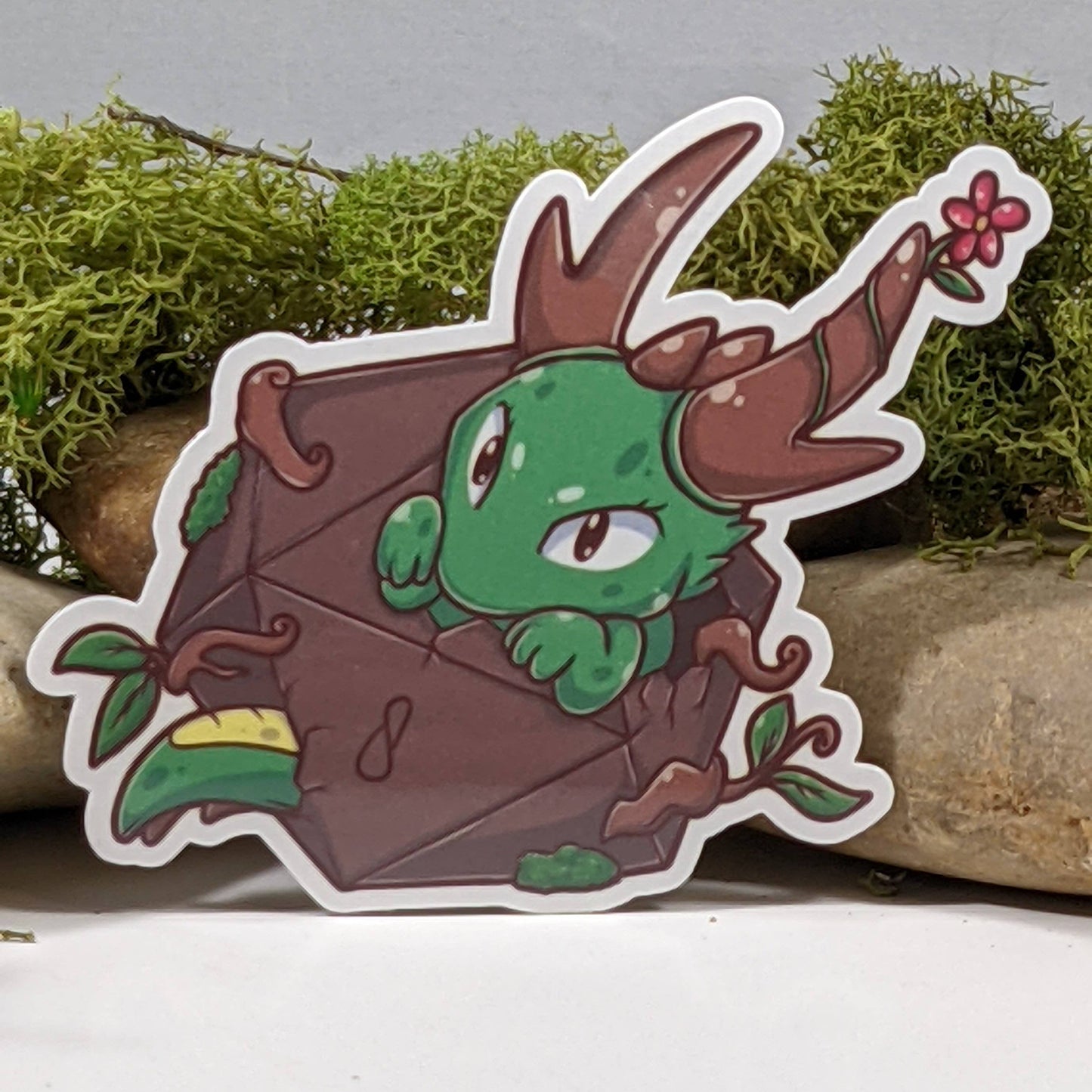 Polyhedral Dice Forest Dragon Sticker - 2.5"