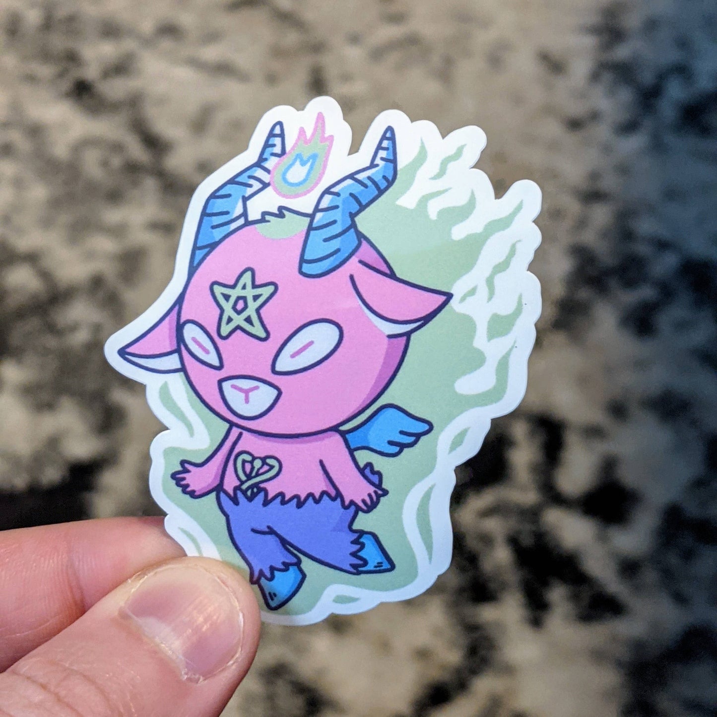 Kawaii Pastel Colored Baphomet Sticker- 2.5"