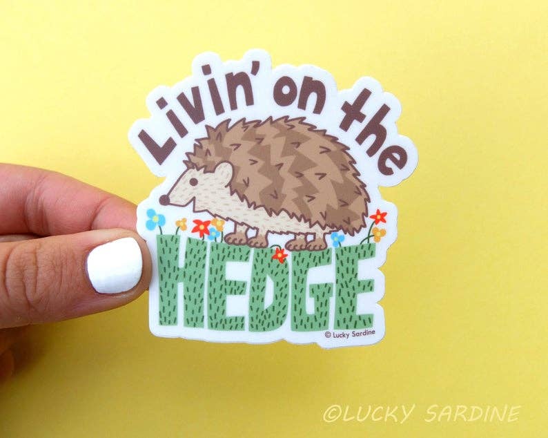 Livin' On The Hedge Hedgehog Vinyl Sticker